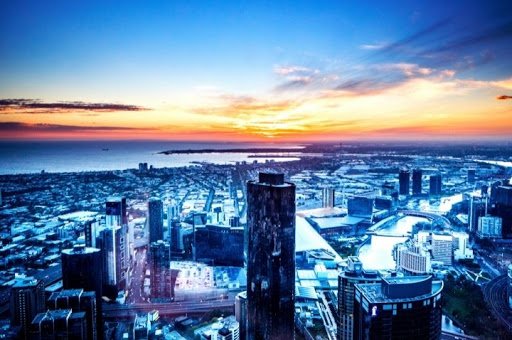 Evening View of Eureka Skydeck in Victoria