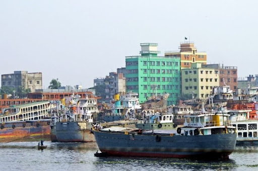 Sadarghat River Port in Dhaka