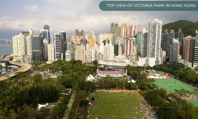 Top View of Victoria Park in Hong Kong