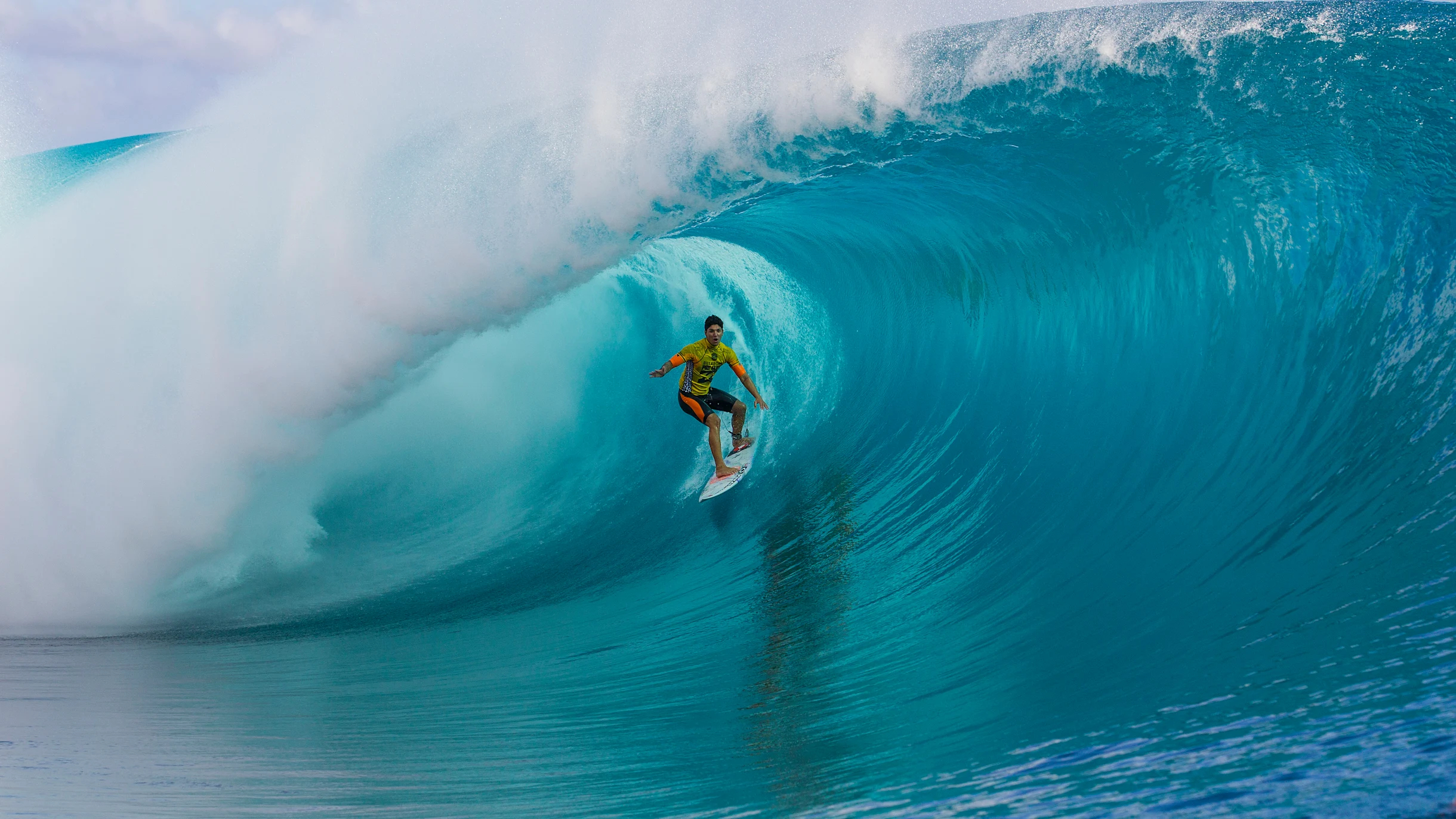 surfing at Teahupo