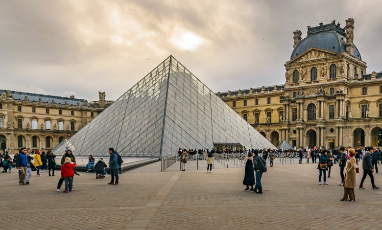 Tourist visiting the Louvre Museum in Paris