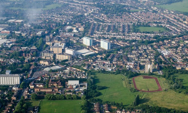 Aerial View of Hounslow in London