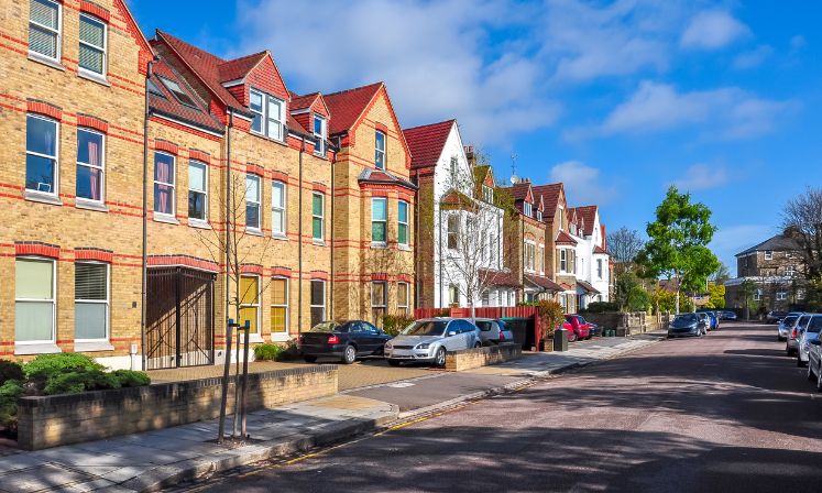 Streets of West Ealing district in London
