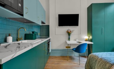 serviced apartment kitchen