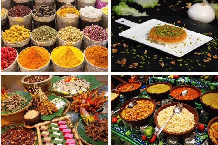 collage of authentic food in Dubai