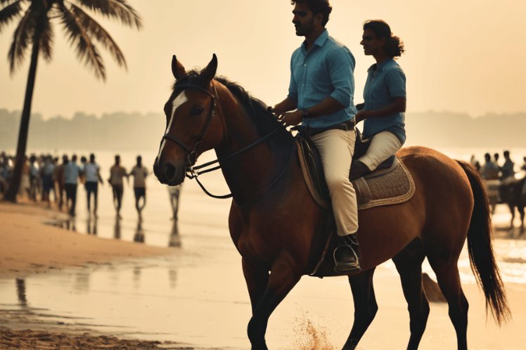 Horse riding in Juhu Beach