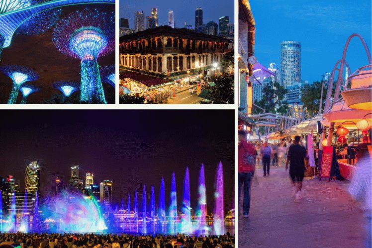 Activities in Singapore at night