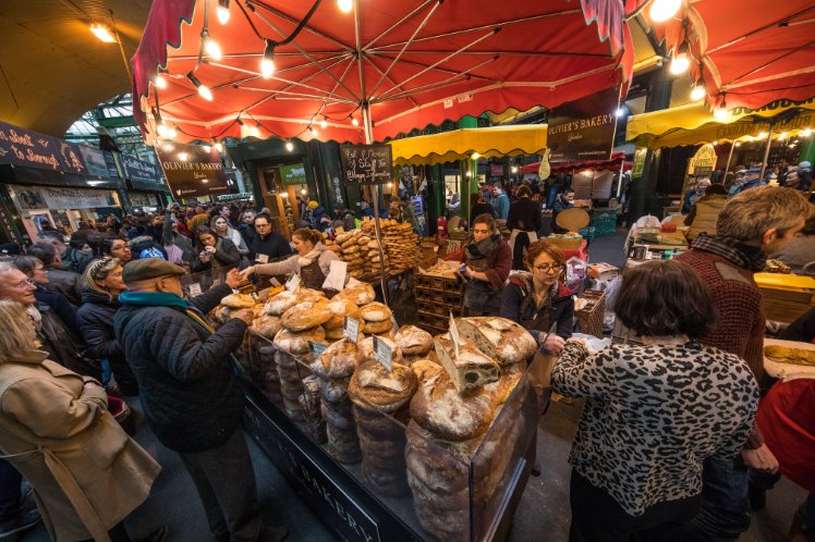 bustling scene at Borough market