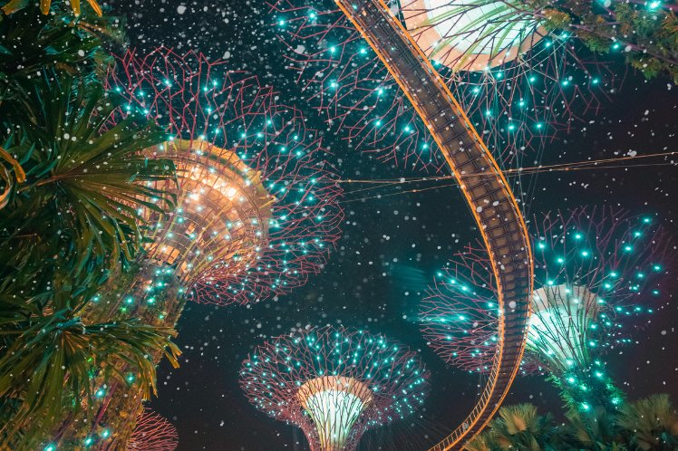 snow in the garden of Singapore