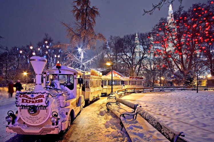 Snow filled city of Vienna