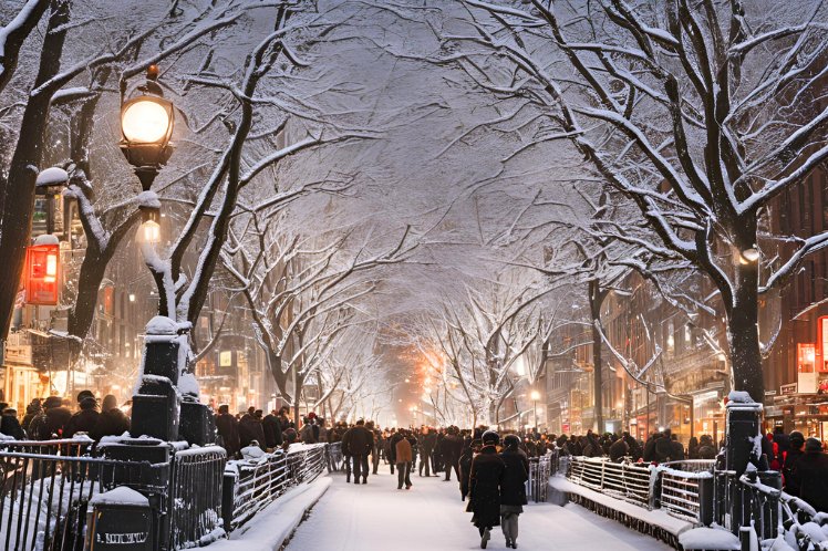winter scene in New York
