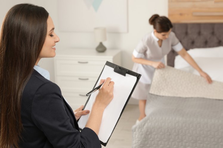 cleaning and checking of a room