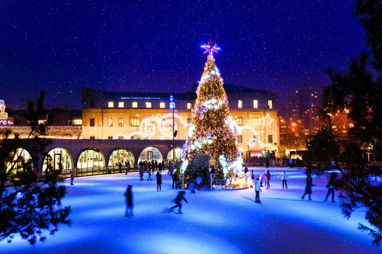 Ice Rink around christmas tree