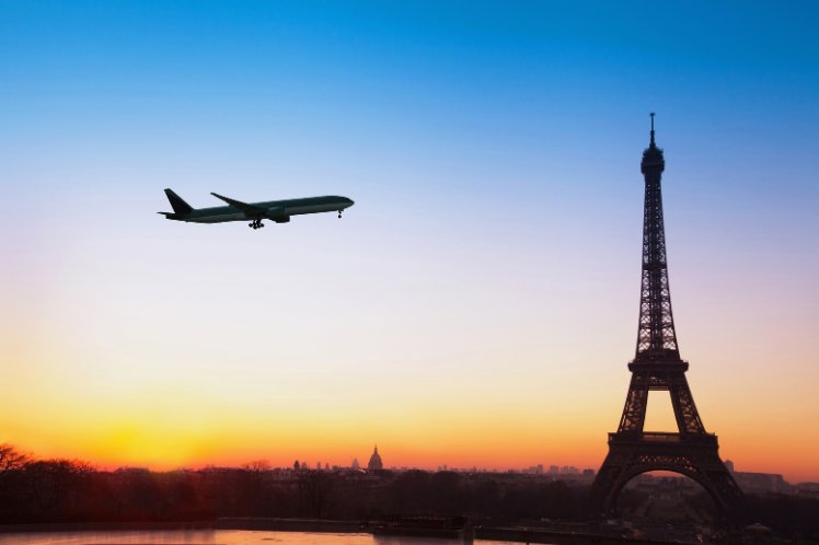 Plane with Eiffel tower image