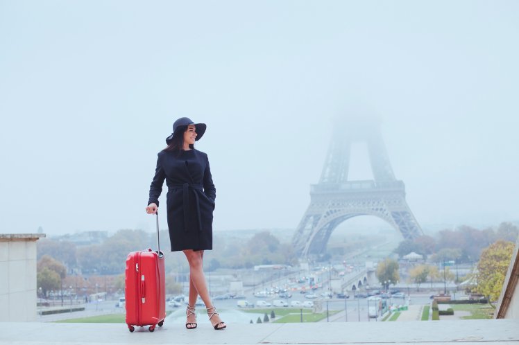 Women visiting Eiffel tower