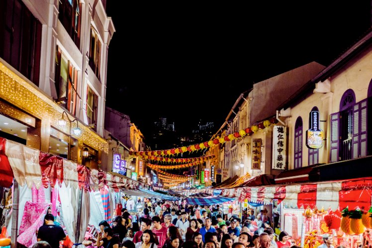 Large crowd on Chinese New Year in Chinatown London