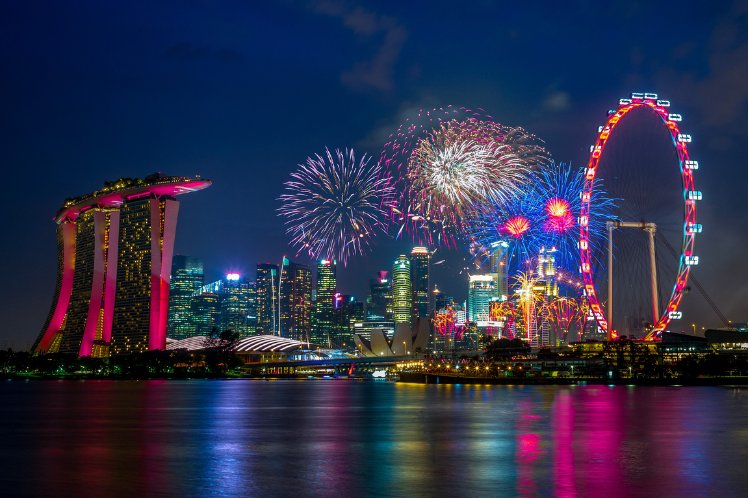 Singapore skyline on Chinese New Year 2026