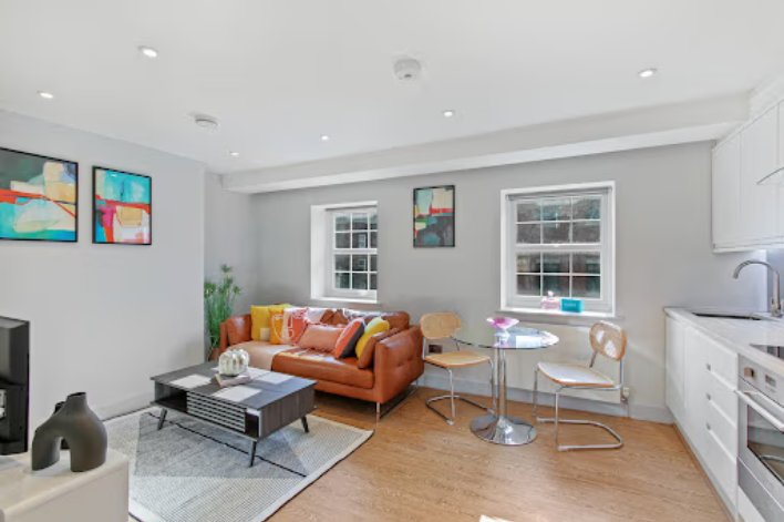 Living Room at Cleveland Street by Aeria Apartments