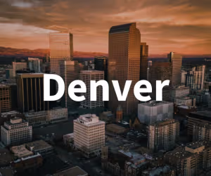 Denver downtown skyline with high-rise buildings