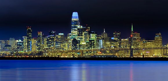 san francisco skyline at night