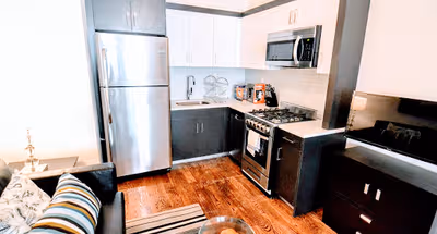 Living room at Brooklyn apartment