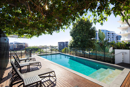 Pool side at Hercules Street Serviced Apartments