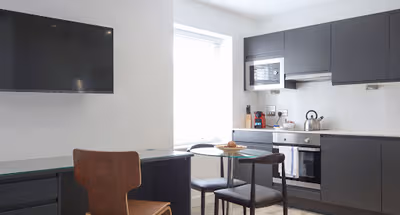 Fully equipped kitchen at Newington Street in Liverpool City
