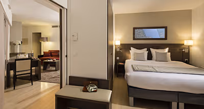 Luxury bedroom at Studio apartment in Courbevoie La Defense