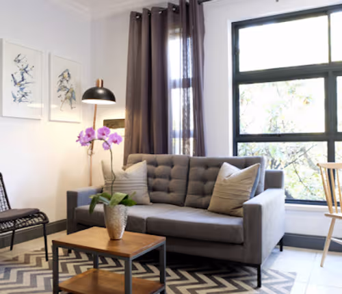 Living area at Faircity Junction Apartments