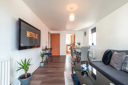 Living area at Grove Apartment