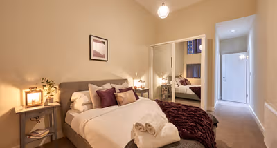 King sized bedroom at Mantella Lofts