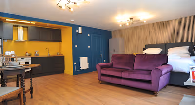 Living space - studio bed apartment