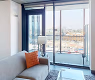 Living area at West Loop apartment