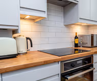 Luxury kitchen at The Purley Apartment-Croydon Gem