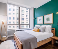 Luxury bedroom at West 50th Street Apartment, Manhattan
