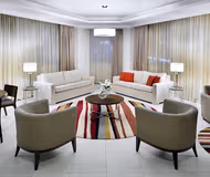 Living room at King Saud Road Apartments