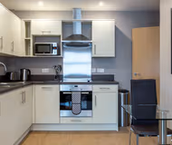 Fully equipped kitchen at City Wall House Reading