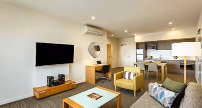 Stunning living area in Quest Townsville on Eyre