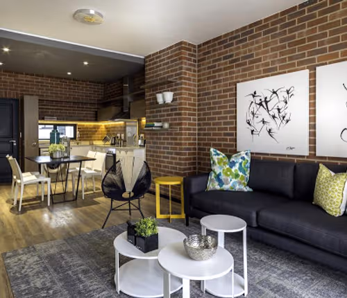 Living room at Tyrwhitt Street Apartments