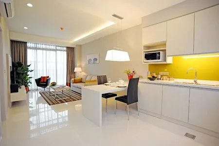 Simplistic living area in Citadines Uplands Kuching