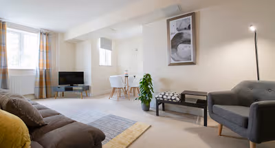 Spacious living area at Drummond Apartment