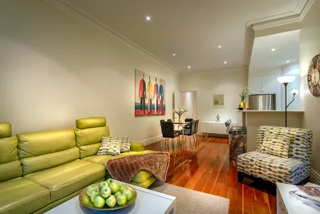 Living area at Simpson Street Apartment, Melbourne