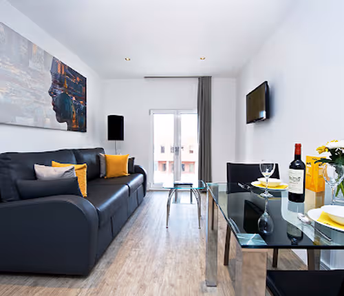 Living room at ApartHotel at Deptford Bridge Station