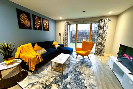 living space at Luxury-Spacious-Secured 1Bedroom Home