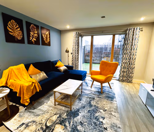 living space at Luxury-Spacious-Secured 1Bedroom Home