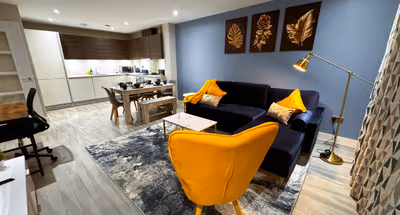 Living area at Luxury-Spacious-Secured 1Bedroom Home