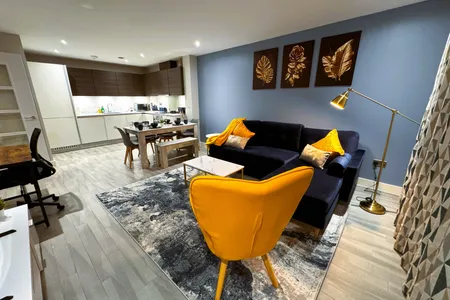 Living area at Luxury-Spacious-Secured 1Bedroom Home