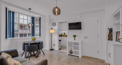 Living area at Chelsea Serviced Apartments by MySquare