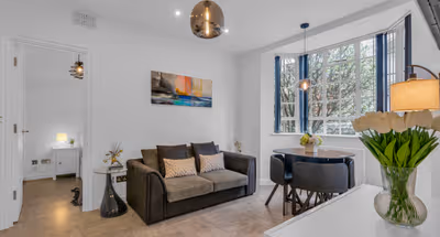 Living area at Chelsea Serviced Apartments by MySquare