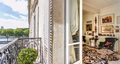 charming balcony overlooking the streets in a Paris luxury apartment